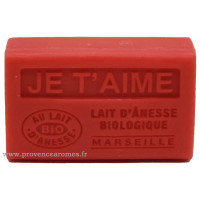 Savon JE T'AIME au lait d'ânesse Biologique 60 gr