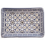 Porte savon rectangle Fleur de lys couleur bleu et gris