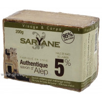 Savon d' Alep 5% de laurier Pain Saryane 200g