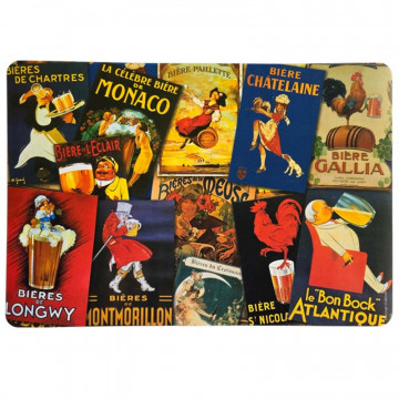 Set de table Patchwork Bières – Décoration rétro vintage affiches publicitaires