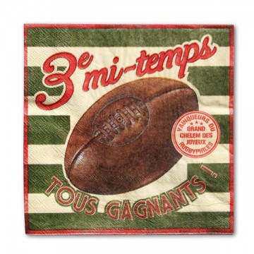 Serviette papier RUGBY Natives déco rétro vintage