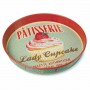 Plateau rond métal Lady Cupcake Natives déco rétro vintage