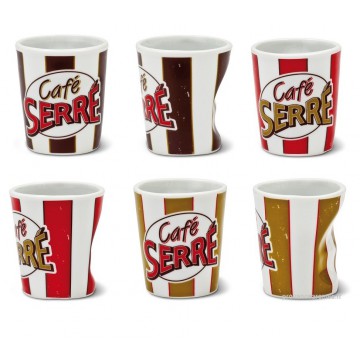 6 tasses à café " Café Serré " Natives