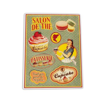 Petits Magnets " Lady Cupcake " déco rétro vintage Natives 
