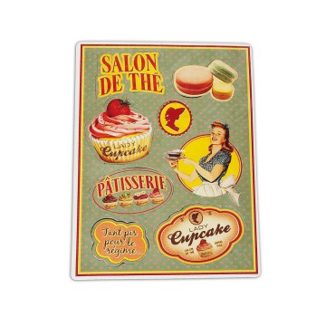 Petits Magnets Deco LADY CUPCAKE Natives déco rétro vintage