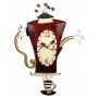 Horloge " Cafetière " à balancier déco rétro vintage designs