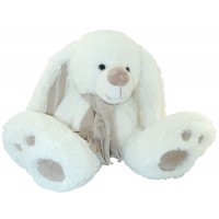 Peluche Ours lapin blanc avec écharpe