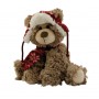 Peluche ours brun avec bonnet et écharpe