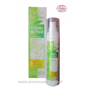 CREME DE NUIT BIO Douceur de velours Thé Vert et Lys Blanc Phytofrance