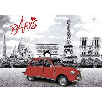 Magnet plaque Paris 2CV (deux chevaux)