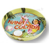 Plateau rond métal NANA COLADA Natives déco rétro vintage