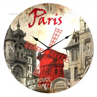 Horloge en verre PARIS MOULIN ROUGE déco rétro