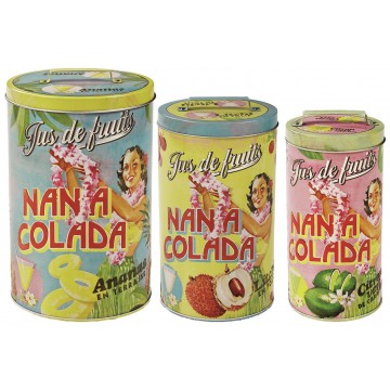 Set de 3 Boîtes alimentaires NANA COLADA Natives déco rétro et vintage