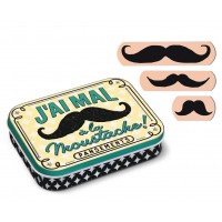 Boîte de pansements MOUSTACHE Natives déco rétro vintage humoristique