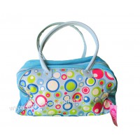 Sac de sport, shopping ou week-end Bulles psyché vintage bleu Lara Ethnics