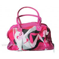 Sac de sport, shopping ou week-end psyché fushia vintage Lara Ethnics