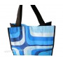 Sac Cabas motif seventies Bleu vintage Lara Ethnics