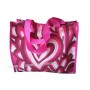 Sac Cabas motif Coeurs psychédéliques seventies Fushia vintage Lara Ethnics