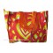 Sac Cabas motif Coeurs psychédéliques seventies Orange Jaune vintage Lara Ethnics