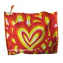 Sac Cabas motif Coeurs psychédéliques seventies Orange Jaune vintage Lara Ethnics