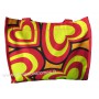 Sac Cabas motif Coeurs psychédéliques seventies Rouge Jaune Noir vintage Lara Ethnics