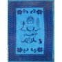Tenture motif Ganesh Tenture à franges nuance de Bleu 100 x 160 cm
