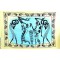 Tenture africaine danseur et jumbé Tenture à franges nuance de Bleu vert 100 x 160 cm