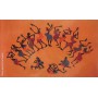 Tenture motif Danse Africaine Tenture Orange à franges 100 x 160 cm