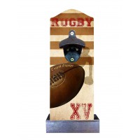 Décapsuleur déco Rugby XV avec récupérateur de capsules