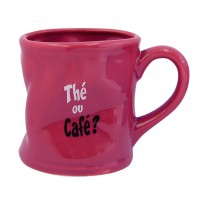 Mug THÉ OU CAFÉ Mug rose humoristique en céramique déformé