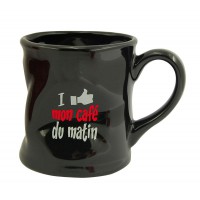 Mug I like mon café Mug Noir humoristique en céramique déformé