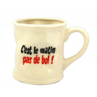 Mug PAS DE BOL ! Mug Crème humoristique en céramique déformé