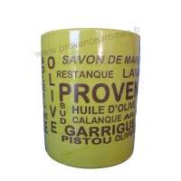 Pot ou mug en céramique Vert anis déco inscriptions Trésors de Provence