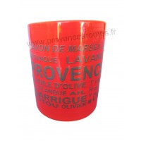 Pot ou mug en céramique Rouge déco inscriptions Trésors de Provence