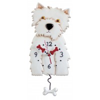 Horloge Chien blanc Westie à balancier déco vintage designs