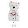 Horloge Chien blanc Westie à balancier déco vintage designs