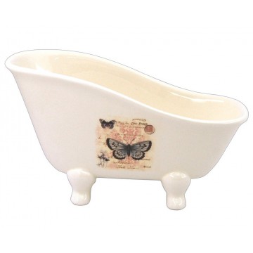 Baignoire ancienne sabot céramique salle de bain Papillon déco rétro de charme