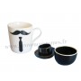 Mug Moustache, cravate et chapeau Melon