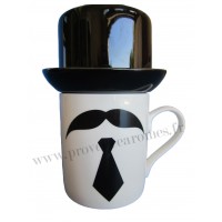 Mug Moustache, cravate et chapeau Haut de Forme