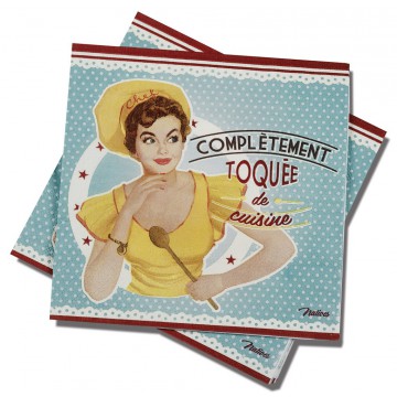 Serviettes en papier TOQUÉE DE CUISINE Natives déco rétro vintage