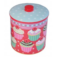 Boîte à bonbons ou biscuits en métal déco cupcake rétro grand modèle