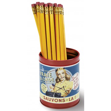 Pot à crayons VRAIE BLONDE Natives déco rétro vintage humoristique