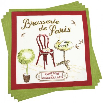 4 serviettes BRASSERIE DE PARIS Comptoir de Famille