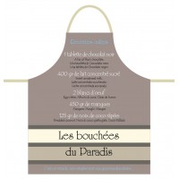 Tablier de cuisine LES BOUCHÉES DU PARADIS Tablier beige en coton recettes de France