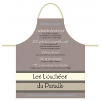 Tablier de cuisine LES BOUCHÉES DU PARADIS Tablier beige en coton recettes de France