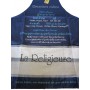 Tablier de cuisine LA RELIGIEUSE Tablier bleu en coton recettes de France