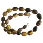 Collier Oeil de tigre pierres naturelles ovales