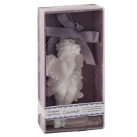 Coffret plâtre parfumé lavande Ange à suspendre avec flacon recharge parfum lavande