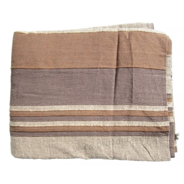 Tenture Kérala plaid couvre-lit Marron Chocolat Noisette ...