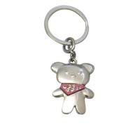 Porte-clés Nounours foulard rose porte clés métal et strass